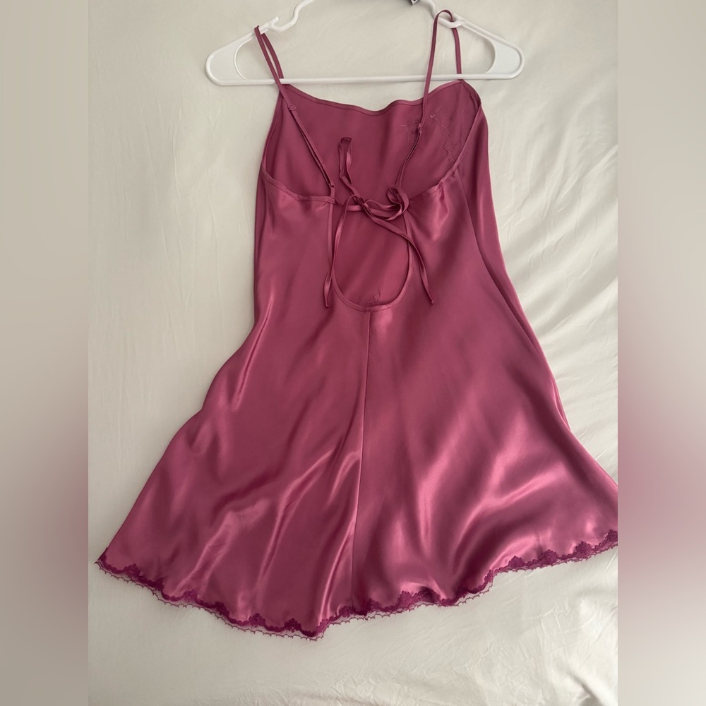Vintage Victoria's Secret Satin dress in Deep Pink - Picture 2 of 3